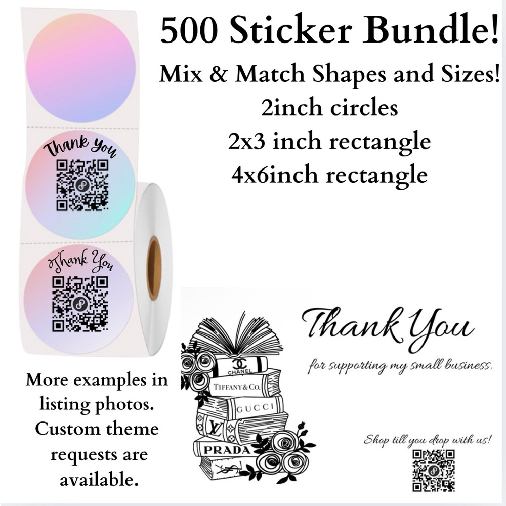 500 Custom Thank You stickers‎